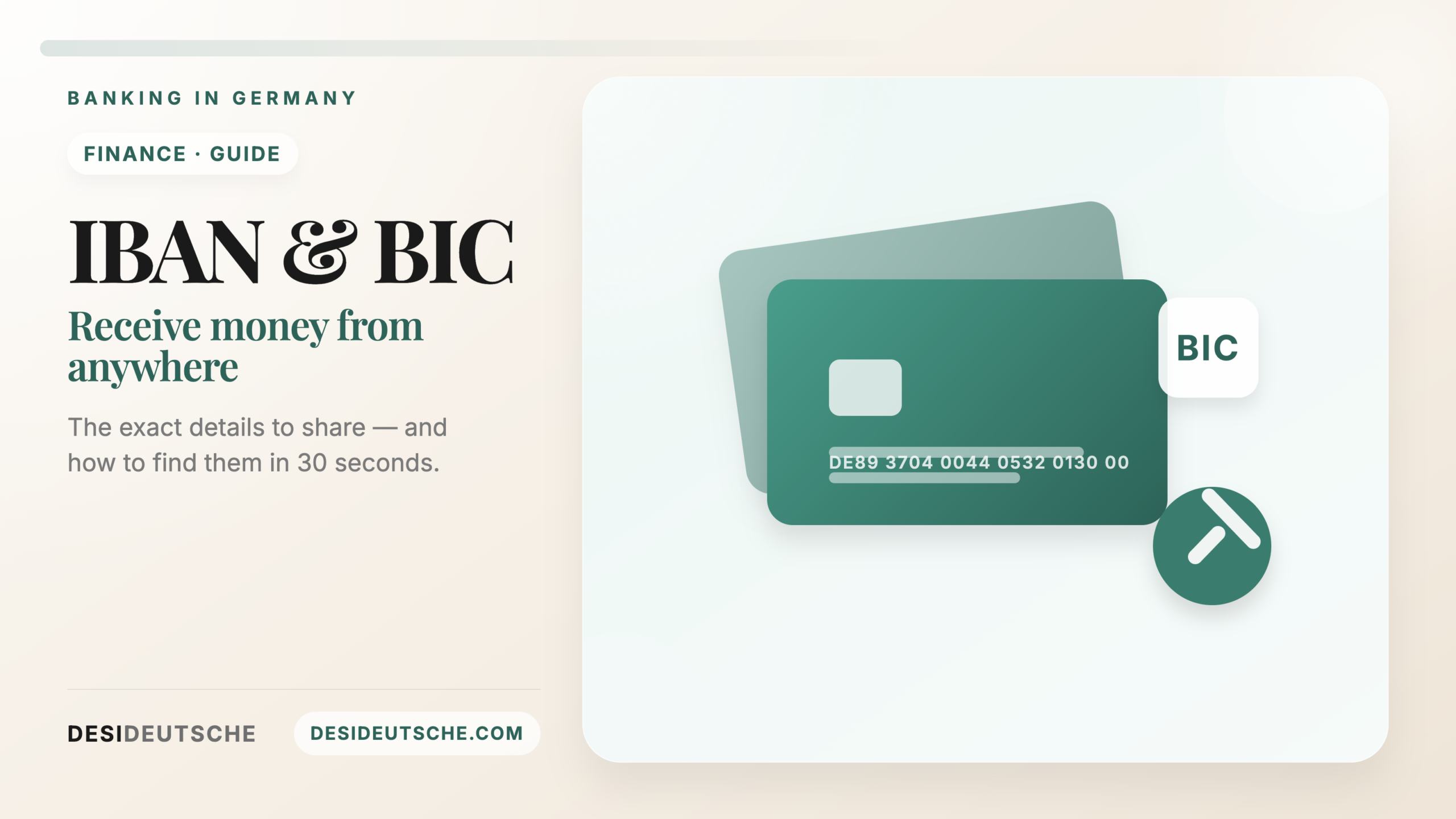 Receive International Transfer Germany IBAN BIC — DesiDeutsche