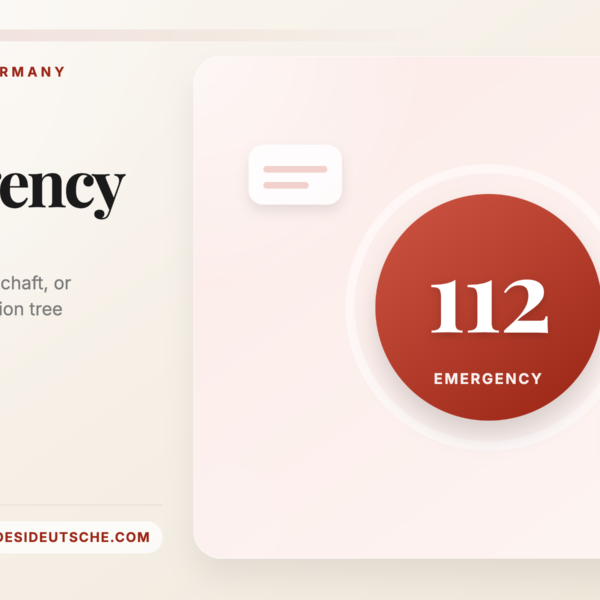 What to Do in a Medical Emergency in Germany: 112, 116117, Notaufnahme Decoded